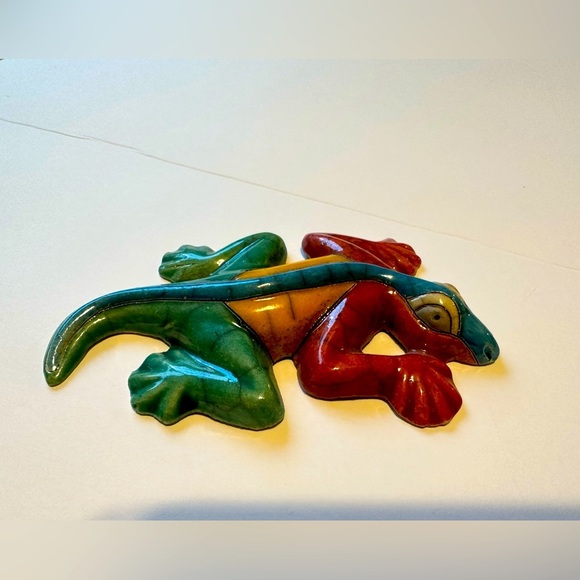 Raku Other - Raku Lizard Figurine Art Pottery Hand Painted Handmade South Africa Approx 5”